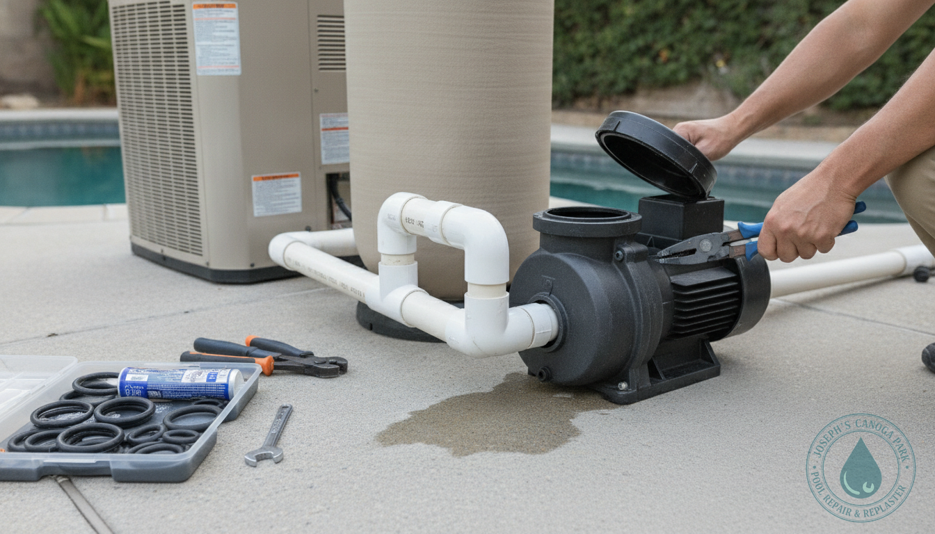 Pool Equipment Repair & Leak Repair at Equipment Pad